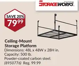 Princess Auto Ceiling-Mount Storage Platform offer