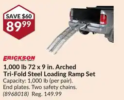 Princess Auto 1,000 lb 72 x 9 in. Arched Tri-Fold Steel Loading Ramp Set offer
