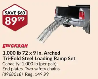 Princess Auto 1,000 lb 72 x 9 in. Arched Tri-Fold Steel Loading Ramp Set offer