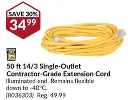 Princess Auto 50 ft 14/3 Single-Outlet Contractor-Grade Extension Cord offer