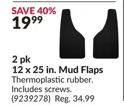 Princess Auto 2 pk 12 x 25 in. Mud Flaps offer