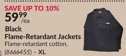 Princess Auto Black Flame-Retardant Jackets offer