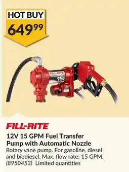 Princess Auto 12V 15 GPM Fuel Transfer Pump with Automatic Nozzle offer