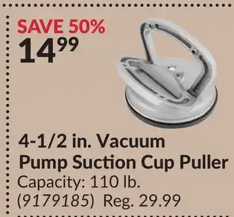 Princess Auto 4-1/2 in. Vacuum Pump Suction Cup Puller offer