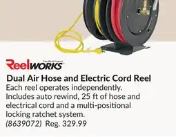Princess Auto Dual Air Hose and Electric Cord Reel offer