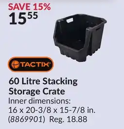 Princess Auto 60 Litre Stacking Storage Crate offer