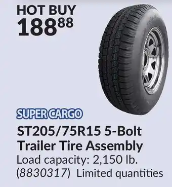 Princess Auto ST205/75R15 5-Bolt Trailer Tire Assembly offer