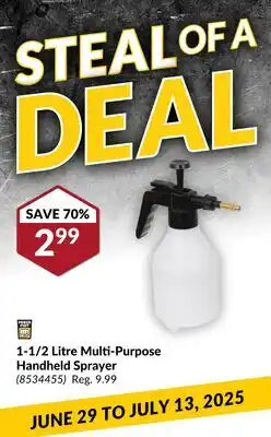 Princess Auto 1-1/2 Litre Multi-Purpose Handheld Sprayer offer