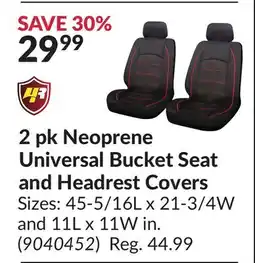 Princess Auto 2 pk Neoprene Universal Bucket Seat and Headrest Covers offer