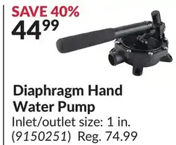 Princess Auto Diaphragm Hand Water Pump offer