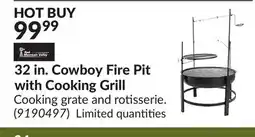 Princess Auto 32 in. Cowboy Fire Pit with Cooking Grill offer
