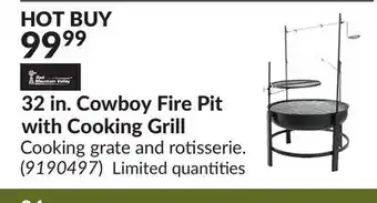 Princess Auto 32 in. Cowboy Fire Pit with Cooking Grill offer