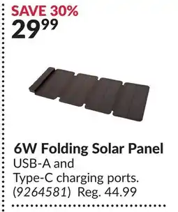 Princess Auto 6W Folding Solar Panel offer