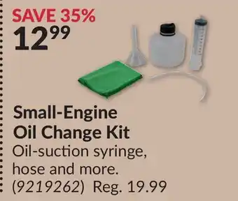 Princess Auto Small-Engine Oil Change Kit offer