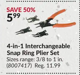 Princess Auto 4-in-1 Interchangeable Snap Ring Plier Set offer
