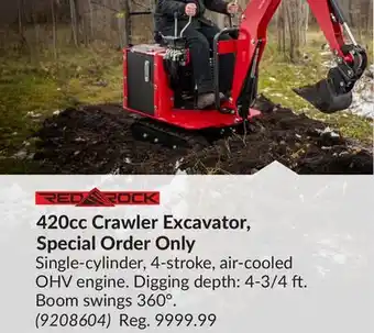 Princess Auto 420cc Crawler Excavator, Special Order Only offer