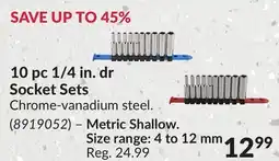 Princess Auto 10 pc 1/4 in. dr Socket Sets offer