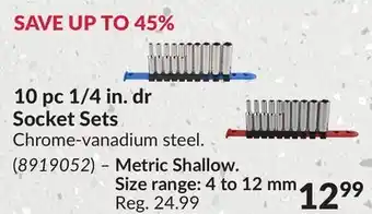 Princess Auto 10 pc 1/4 in. dr Socket Sets offer