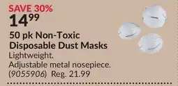 Princess Auto 50 pk Non-Toxic Disposable Dust Masks offer