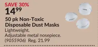 Princess Auto 50 pk Non-Toxic Disposable Dust Masks offer