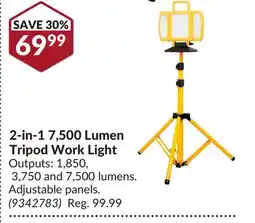 Princess Auto 2-in-1 7,500 Lumen Tripod Work Light offer