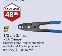 Princess Auto 1/2 and 3/4 in. PEX Crimper offer