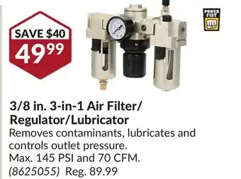 Princess Auto 3/8 in. 3-in-1 Air Filter/ Regulator/Lubricator offer
