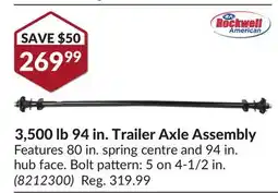 Princess Auto 3,500 lb 94 in. Trailer Axle Assembly offer