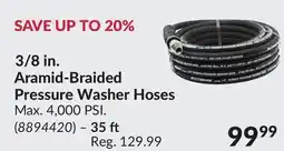 Princess Auto 3/8 in. Aramid-Braided Pressure Washer Hoses offer
