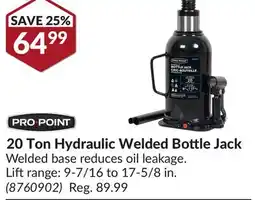 Princess Auto 20 Ton Hydraulic Welded Bottle Jack offer