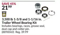 Princess Auto 3,500 lb 1-3/8 and 1-1/16 in. Trailer Wheel Bearing Kit offer