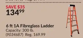 Princess Auto 6 ft 1A Fibreglass Ladder offer