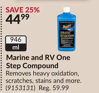 Princess Auto Marine and RV One Step Compound offer