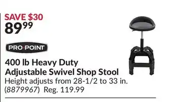 Princess Auto 400 lb Heavy Duty Adjustable Swivel Shop Stool offer