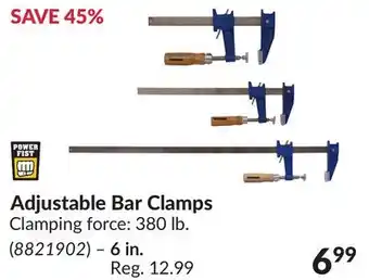Princess Auto Adjustable Bar Clamps offer