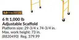 Princess Auto 6 ft1,000 lb Adjustable Scaffold offer