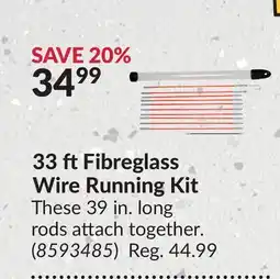 Princess Auto 33 ft Fibreglass Wire Running Kit offer