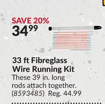 Princess Auto 33 ft Fibreglass Wire Running Kit offer