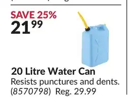 Princess Auto 20 Litre Water Can offer
