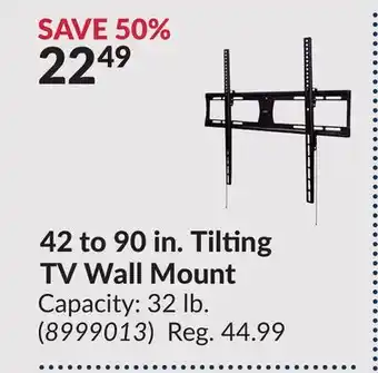 Princess Auto 42 to 90 in. Tilting TV Wall Mount offer