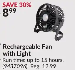 Princess Auto Rechargeable Fan with Light offer
