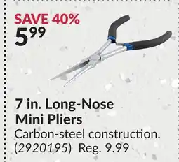 Princess Auto 7 in. Long-Nose Mini Pliers offer
