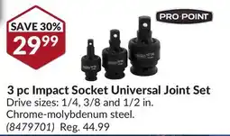 Princess Auto 3 pc Impact Socket Universal Joint Set offer