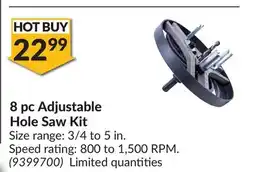 Princess Auto 8 pc Adjustable Hole Saw Kit offer