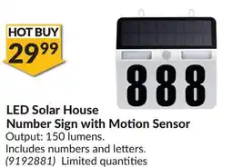 Princess Auto LED Solar House Number Sign with Motion Sensor offer