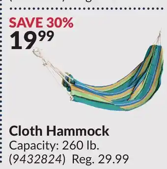 Princess Auto Cloth Hammock offer