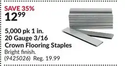 Princess Auto 5,000 pk 1 in. 20 Gauge 3/16 Crown Flooring Staples offer