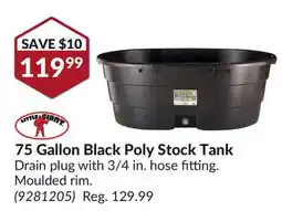 Princess Auto 75 Gallon Black Poly Stock Tank offer