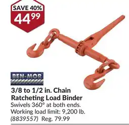 Princess Auto 3/8 to 1/2 in. Chain Ratcheting Load Binder offer