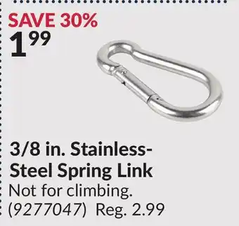 Princess Auto 3/8 in. Stainless- Steel Spring Link offer